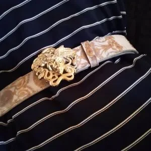 Versace | Accessories | Gold Medusa Medallion Versace Cream  display picture 1
